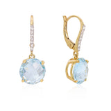 Blue Topaz Diamond Earrings - Mila Gems