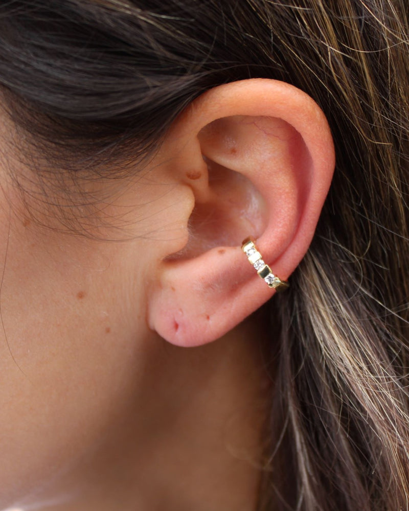 Triple Diamond Ear Cuff - Mila Gems