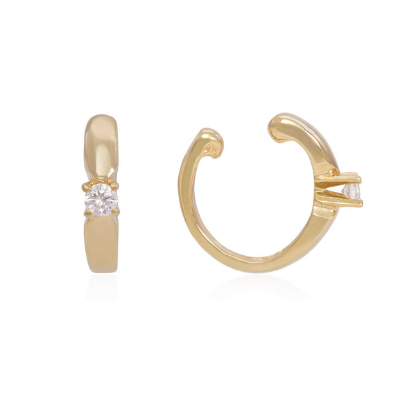 Diamond Solitaire Ear Cuff - Mila Gems