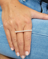 Rose Gold Long Bar Diamond Ring - Mila Gems