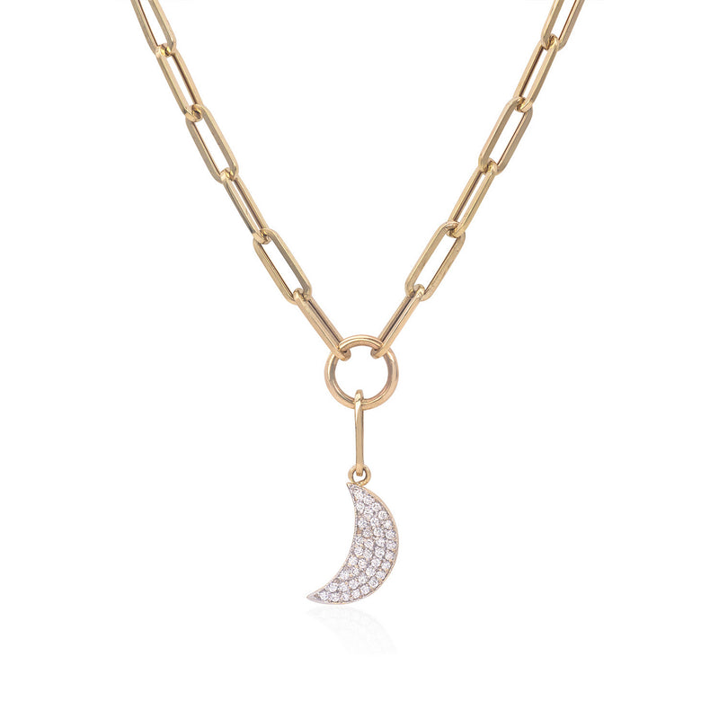 Diamond Moon Necklace - Mila Gems
