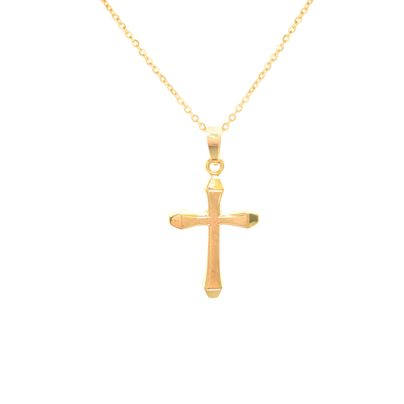 Yellow Gold Cross Necklace - Mila Gems