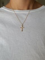 Yellow Gold Cross Necklace - Mila Gems