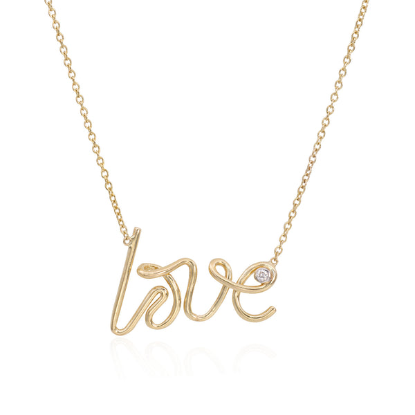 Love Script Diamond Necklace - Mila Gems