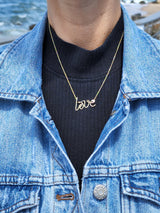 Love Script Diamond Necklace - Mila Gems