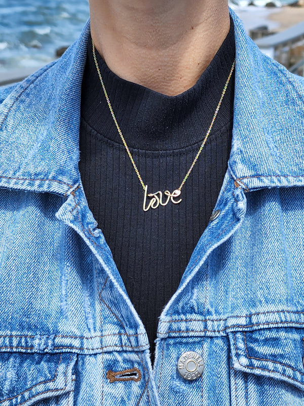 Love Script Diamond Necklace - Mila Gems