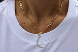 Diamond Crescent Moon Necklace - Mila Gems