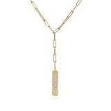 Diamond Bar Lariat Necklace - Mila Gems