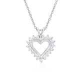 White Gold Diamond Heart Necklace - Mila Gems