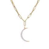 Diamond Crescent Moon Necklace - Mila Gems