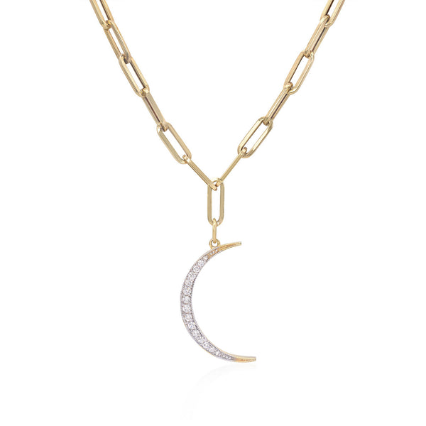 Diamond Crescent Moon Necklace - Mila Gems