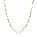 Diamond Paperclip Necklace - Mila Gems