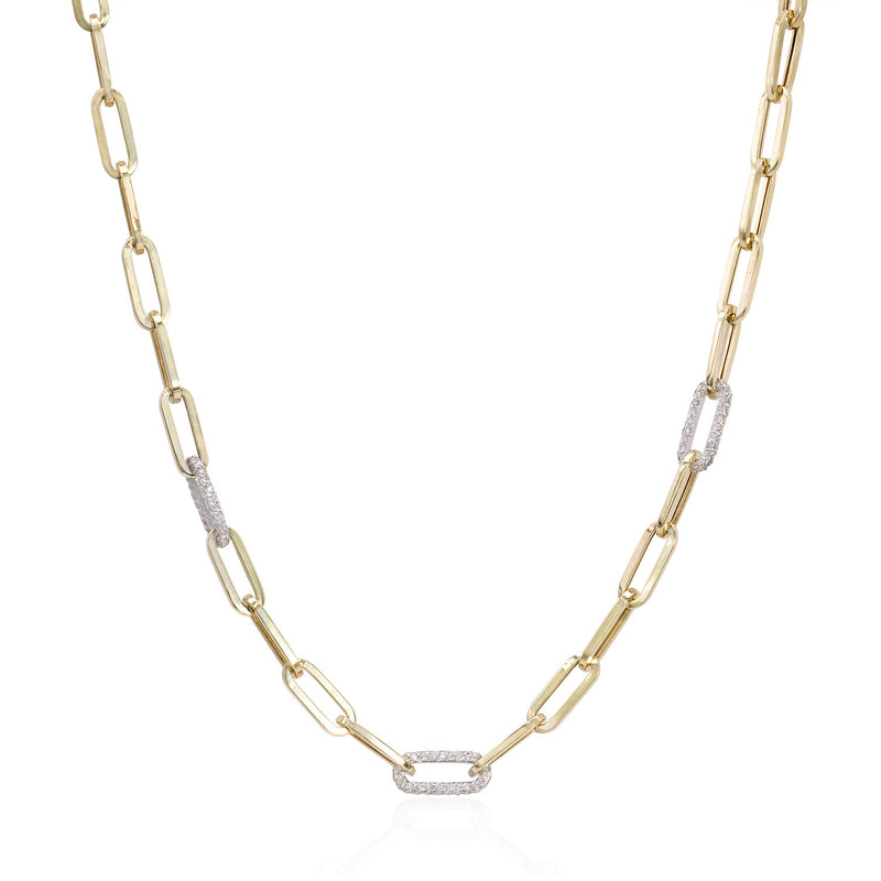 Diamond Paperclip Necklace - Mila Gems