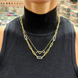 Diamond Paperclip Necklace - Mila Gems