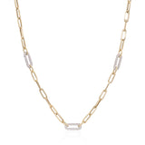 Diamond Paperclip Necklace - Mila Gems