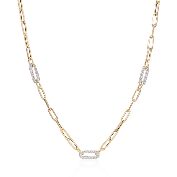 Diamond Paperclip Necklace - Mila Gems