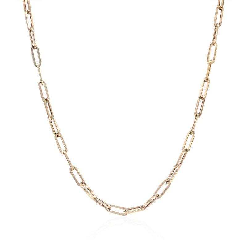 Diamond Clasp Paperclip Necklace - Mila Gems