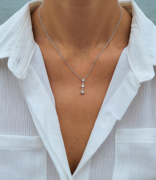 Past, Present and Future Diamond Necklace - Mila Gems