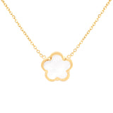 Yellow Gold Mother of Pearl Clover Necklace - Mila Gems