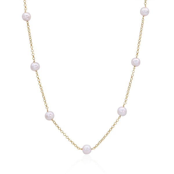 Pearl Station Necklace - Mila Gems