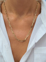 Yellow Gold Paperclip Necklace - Mila Gems