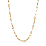 Yellow Gold Paperclip Necklace - Mila Gems
