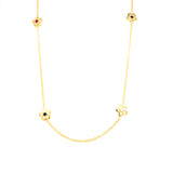 Yellow Gold Open Flower Necklace - Mila Gems