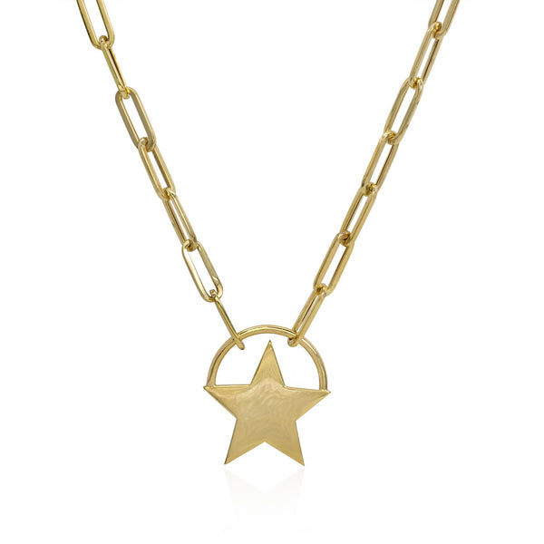 Yellow Gold Star Necklace - Mila Gems