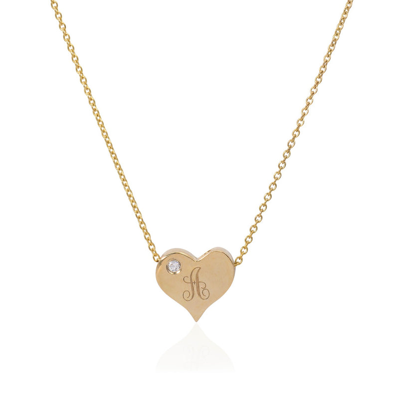 Teen's Personalized Heart Necklace with Birthstone in Gold Plating - MYKA