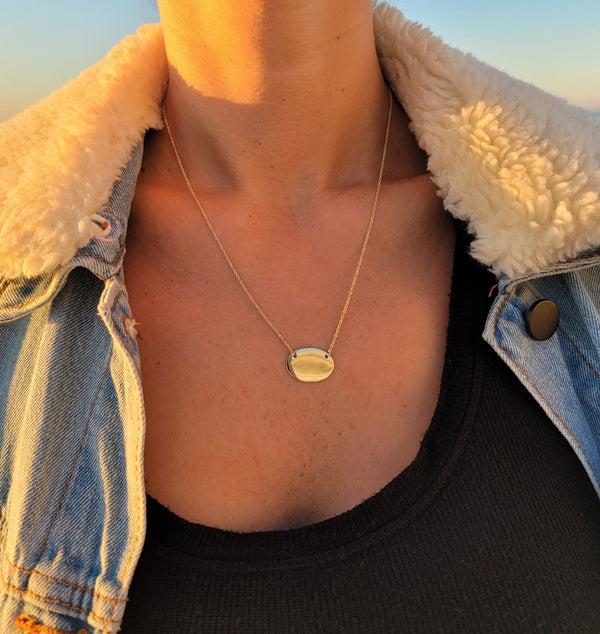 Oval Plate Necklace - Mila Gems