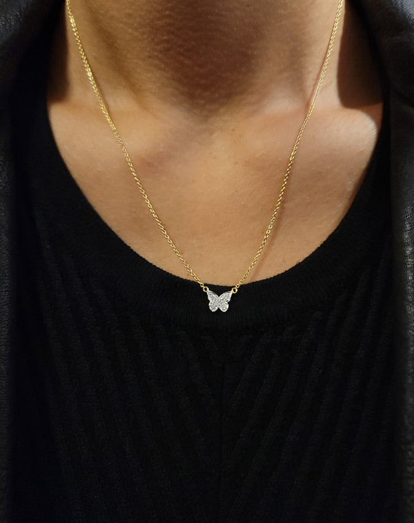 Diamond Butterfly Necklace - Mila Gems