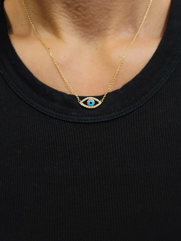 Evil Eye Diamond Necklace - Mila Gems