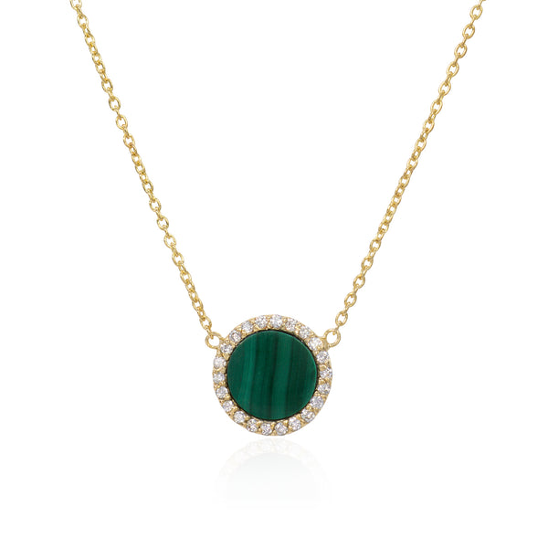 Malachite Diamond Necklace - Mila Gems