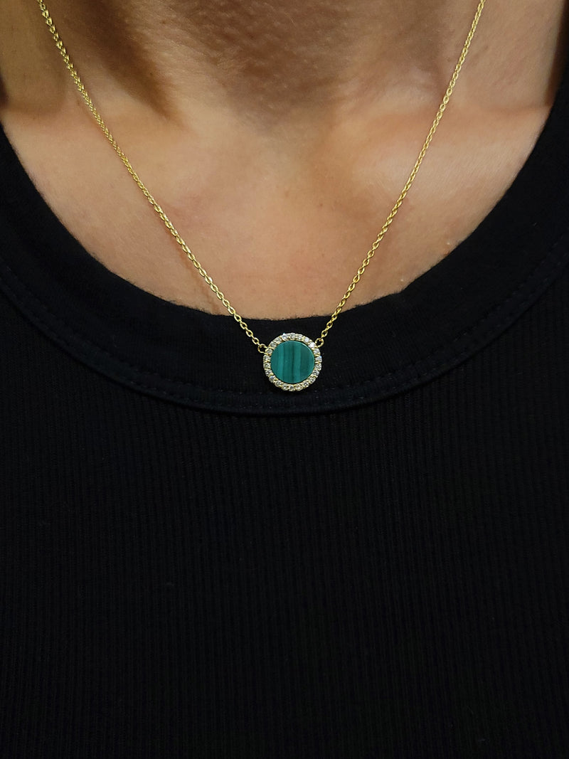 Malachite Diamond Necklace - Mila Gems