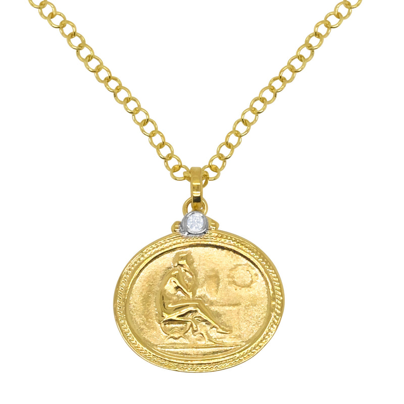 Diamond Coin Necklace - Mila Gems