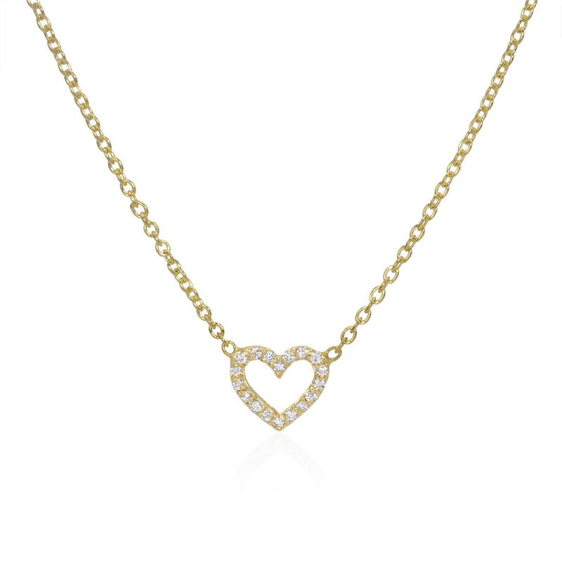 Small Diamond Heart Necklace - Mila Gems