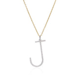 Large Diamond Initial Necklace - Mila Gems
