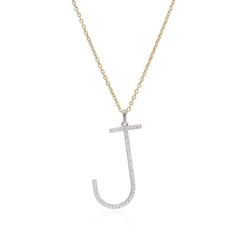 Large Diamond Initial Necklace - Mila Gems