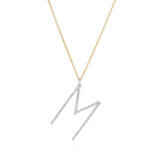 Large Diamond Initial Necklace - Mila Gems