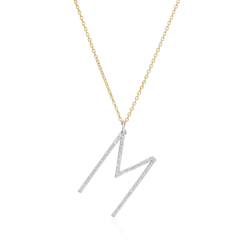 Large Diamond Initial Necklace - Mila Gems