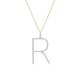 Large Diamond Initial Necklace - Mila Gems