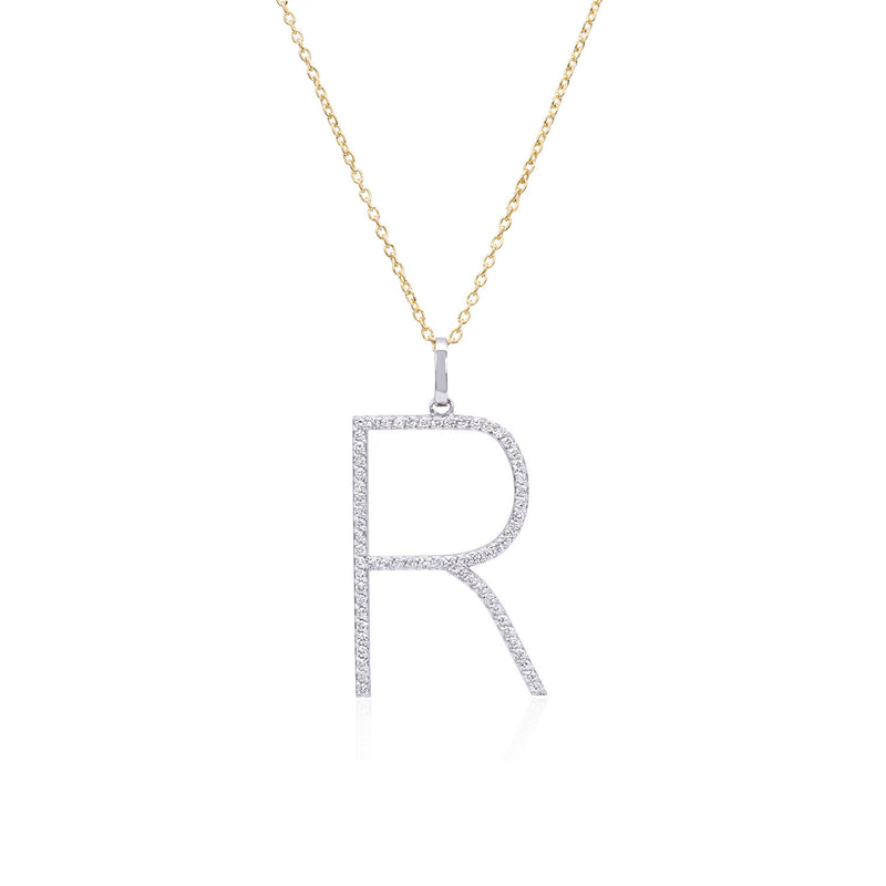 Large Diamond Initial Necklace - Mila Gems