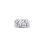 White Gold Pave Diamond Heart Ring - Mila Gems