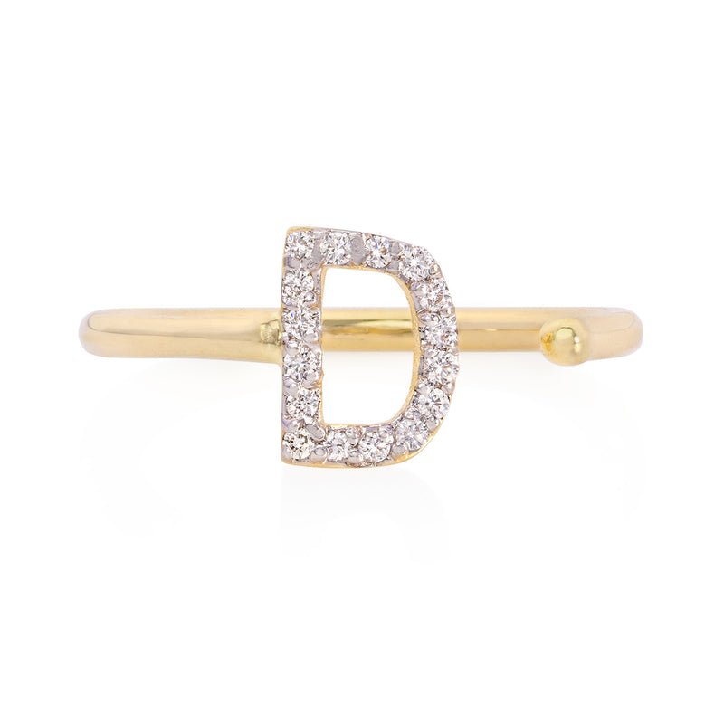 Diamond Initial Ring - Mila Gems