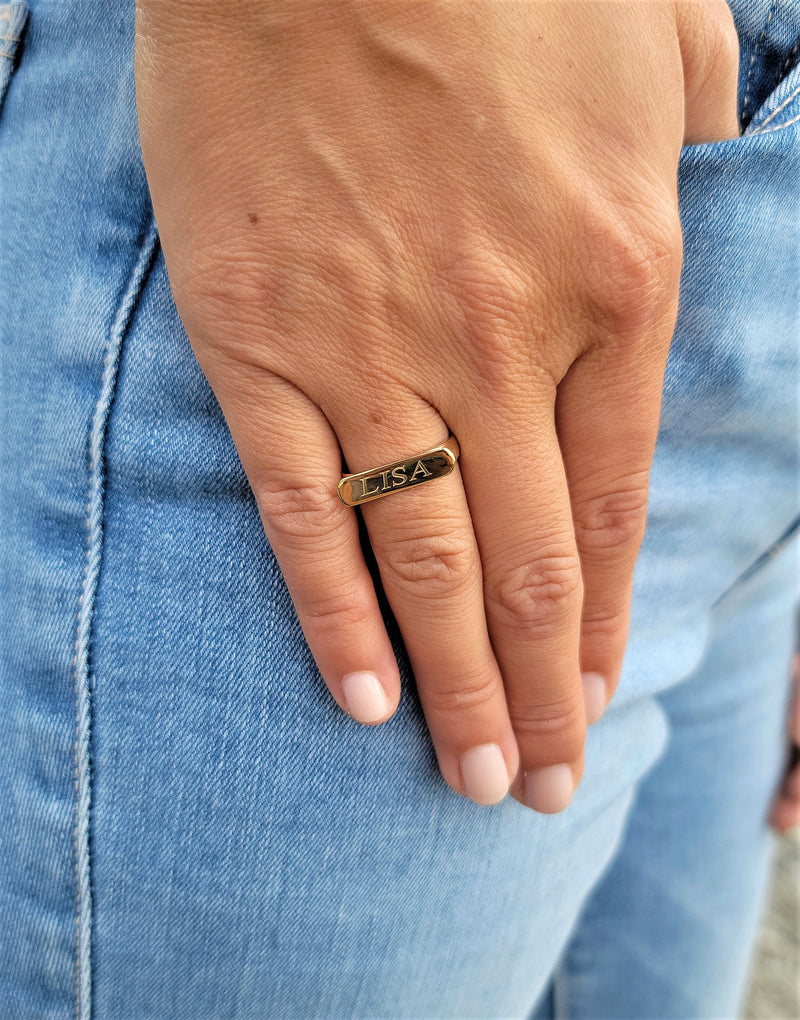 Engraved Name Ring - Mila Gems