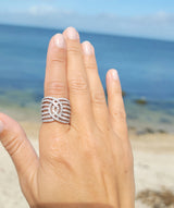 White Gold Intertwining Diamond Ring - Mila Gems