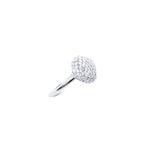 White Gold Solitaire Pave Diamond Ring - Mila Gems