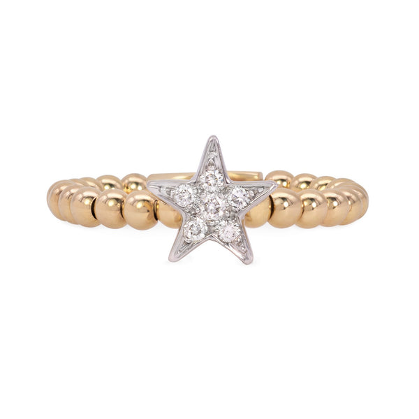 Two Tone Diamond Star Ring - Mila Gems