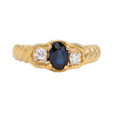 Blue Sapphire and Diamond Ring - Mila Gems