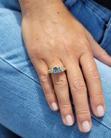 Blue Topaz and Diamond Ring - Mila Gems